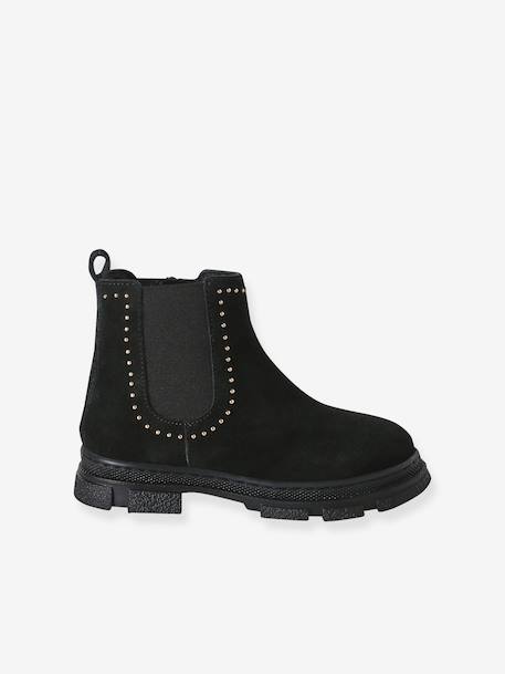 Boots fille cuir zippées noir 2 - vertbaudet enfant 