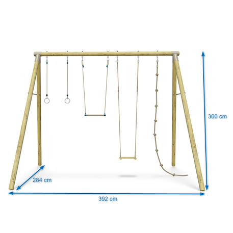 Portique avec corde ado 3m albert Bois 3 - vertbaudet enfant 