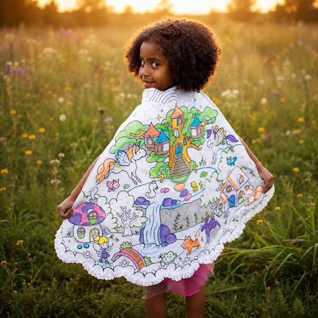 Cape à colorier réversible princesse Turquoise 1 - vertbaudet enfant 