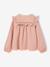 Chemise manches longues fille bleu ardoise+rose poudré+vanille 8 - vertbaudet enfant 