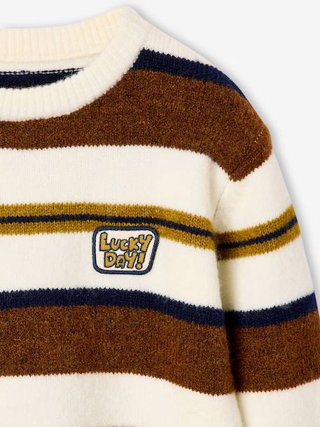 Pull garçon manches longues marine+noisette 13 - vertbaudet enfant 