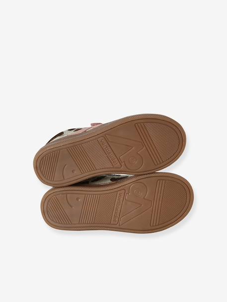 Basket enfant fille cuir à scratchs brun 6 - vertbaudet enfant 