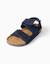 Sandales en daim à semelle intérieure en liège Beige clair+Bleu 7 - vertbaudet enfant 