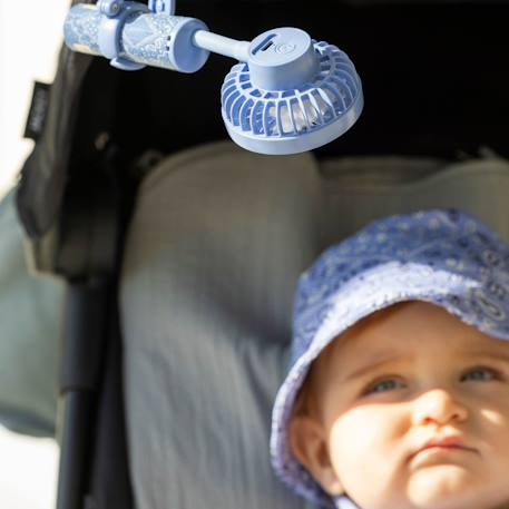 Ventilateur poussette bébé portable multi-usage summer Blanc+Bleu+Vert eucalyptus 8 - vertbaudet enfant 