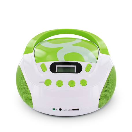 Lecteur cd enfant avec port usb et entrée audio, sortie casque - piles ou secteur Rose+Vert 8 - vertbaudet enfant 