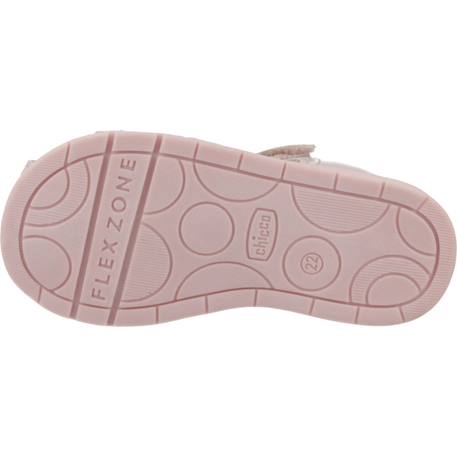 Sandale bébé synthétique giova Blanc 300+Rose 100 12 - vertbaudet enfant 