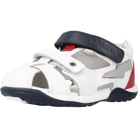 Sandale bébé cuir galileo Blanc 300+Bleu 800 4 - vertbaudet enfant 
