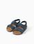 Sandales en daim à semelle intérieure en liège Beige clair+Bleu 8 - vertbaudet enfant 