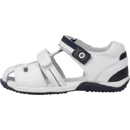Sandale bébé cuir Blanc 300+Noir 800 2 - vertbaudet enfant 