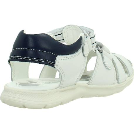 Sandale enfant cuir Blanc 300+Bleu 800 3 - vertbaudet enfant 