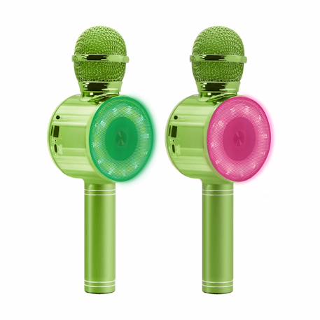 Micro karaoké sans fil bluetooth avec effets vocaux et lumineux Rose+Vert 11 - vertbaudet enfant 