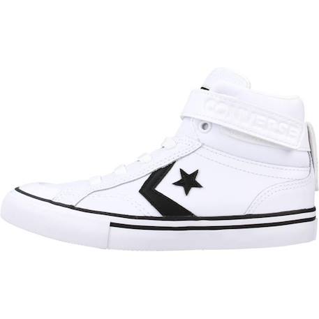 Baskets enfant garçon en cuir Blanc et noir 2 - vertbaudet enfant 