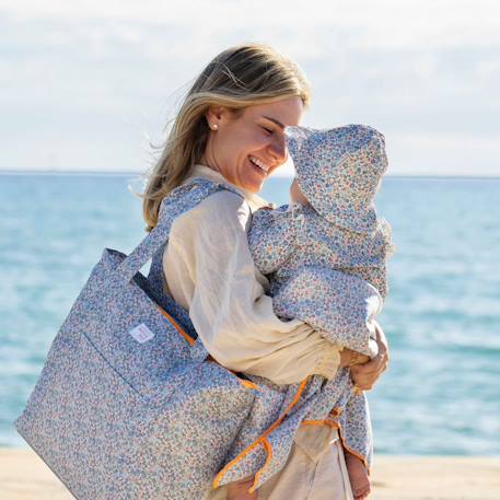Sac de plage famille anti-sable grand format summer Blanc+Bleu+Vert+Vert eucalyptus 2 - vertbaudet enfant 