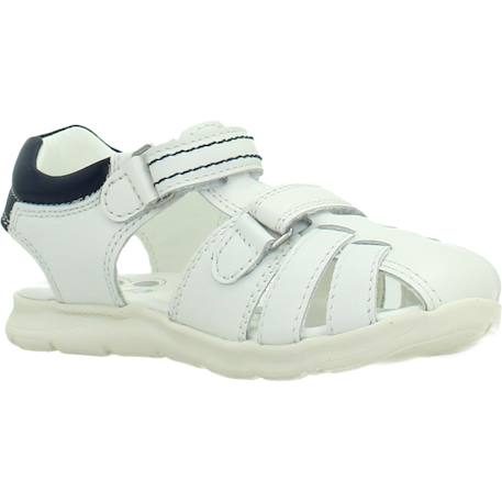 Sandale enfant cuir Blanc 300+Bleu 800 5 - vertbaudet enfant 