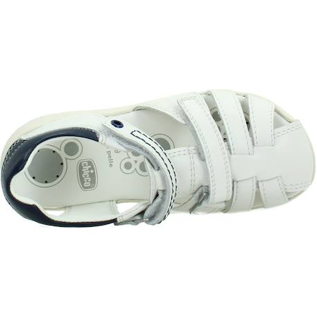 Sandale enfant cuir Blanc 300+Bleu 800 6 - vertbaudet enfant 