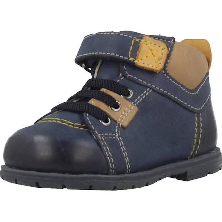 Botte bébé cuir gorix Bleu 800+Marron 460 4 - vertbaudet enfant 