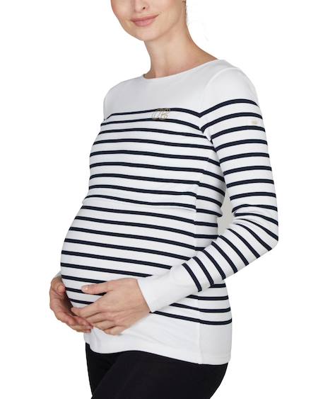 Marinière de grossesse et d'allaitement benodet Blanc/marine+Marine/blanc 2 - vertbaudet enfant 