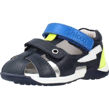 Sandale bébé cuir galileo Blanc 300+Bleu 800 10 - vertbaudet enfant 