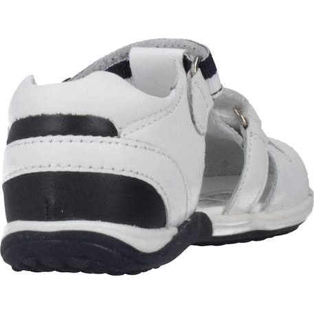 Sandale bébé cuir Blanc 300+Noir 800 3 - vertbaudet enfant 