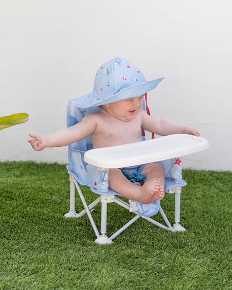 Chaise bebe pliable avec tablette portable Bleu+Rose 1 - vertbaudet enfant 