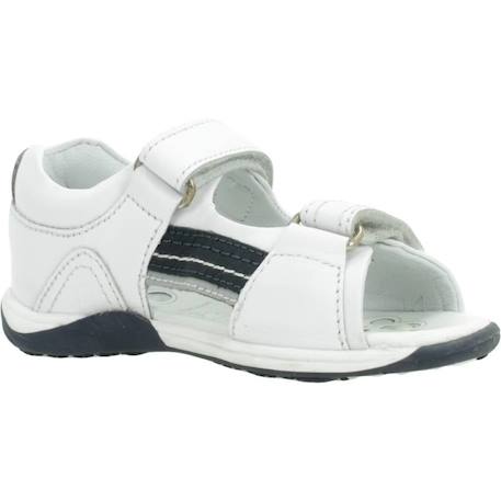 Sandale bébé cuir Blanc 5 - vertbaudet enfant 