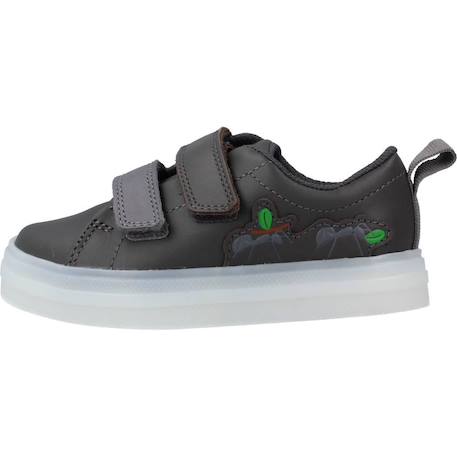 Basket bébé cuir cuir flare bug t Gris grey 2 - vertbaudet enfant 