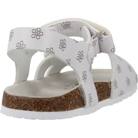 Sandale bébé synthétique fleurette Argent 020+Blanc 300 9 - vertbaudet enfant 
