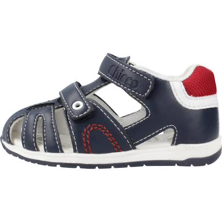 Sandale bébé synthétique Blanc+Bleu marine 8 - vertbaudet enfant 