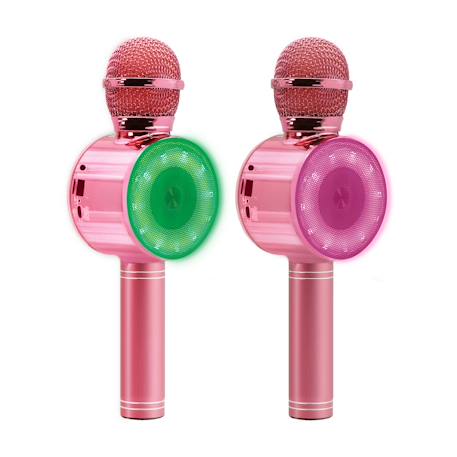 Micro karaoké sans fil bluetooth avec effets vocaux et lumineux Rose+Vert 6 - vertbaudet enfant 