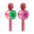 Micro karaoké sans fil bluetooth avec effets vocaux et lumineux Rose+Vert 6 - vertbaudet enfant 