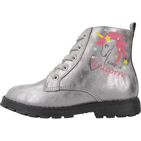 Botte enfant synthétique cibry Argent+Noir 2 - vertbaudet enfant 