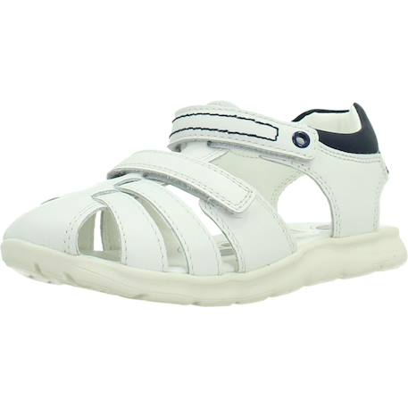 Sandale enfant cuir Blanc 300+Bleu 800 4 - vertbaudet enfant 