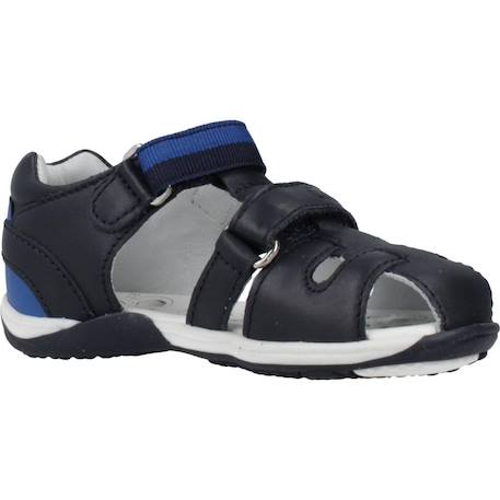 Sandale bébé cuir Blanc 300+Noir 800 11 - vertbaudet enfant 