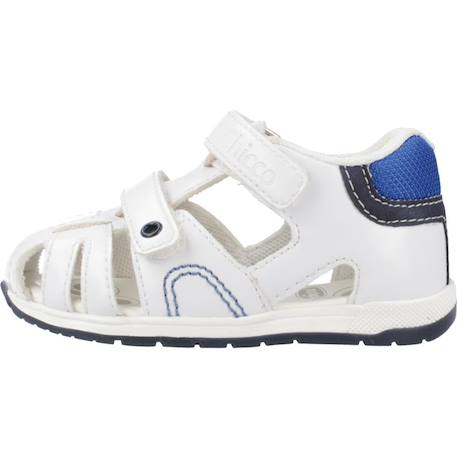 Sandale bébé synthétique Blanc+Bleu marine 2 - vertbaudet enfant 