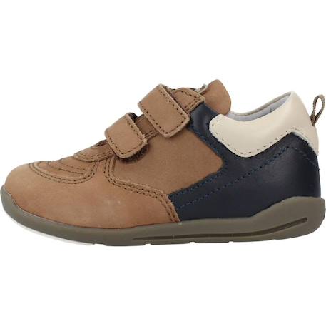 Derby bébé cuir graf Bleu 800+Marron 590 8 - vertbaudet enfant 