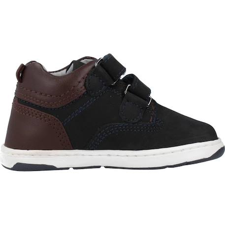 Botte bébé cuir Bleu 800+Marron 260 1 - vertbaudet enfant 