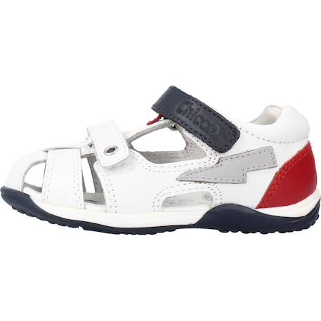 Sandale bébé cuir galileo Blanc 300+Bleu 800 2 - vertbaudet enfant 