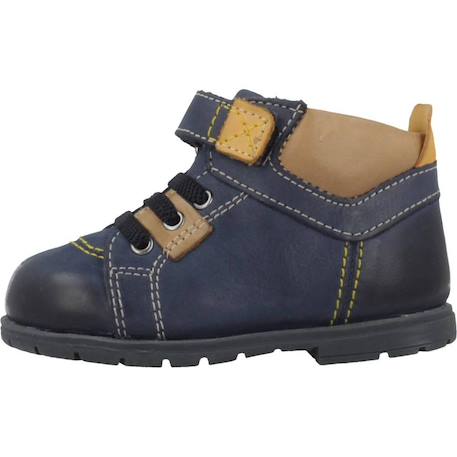 Botte bébé cuir gorix Bleu 800+Marron 460 2 - vertbaudet enfant 