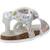 Sandale bébé synthétique fleurette Argent 020+Blanc 300 3 - vertbaudet enfant 