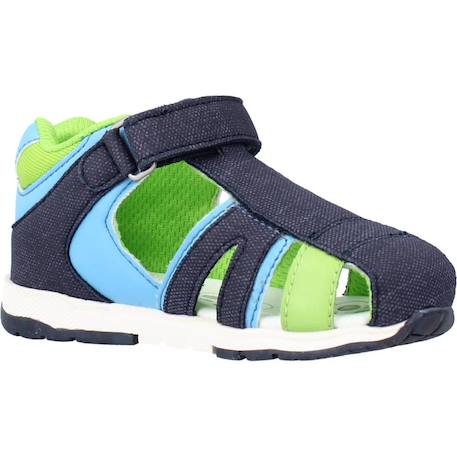 Sandale bébé textile garden Bleu 860+Vert 800 11 - vertbaudet enfant 