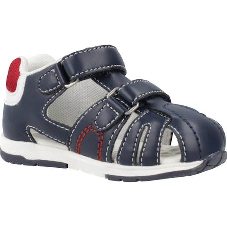 Sandale bébé synthétique Blanc+Bleu marine 11 - vertbaudet enfant 