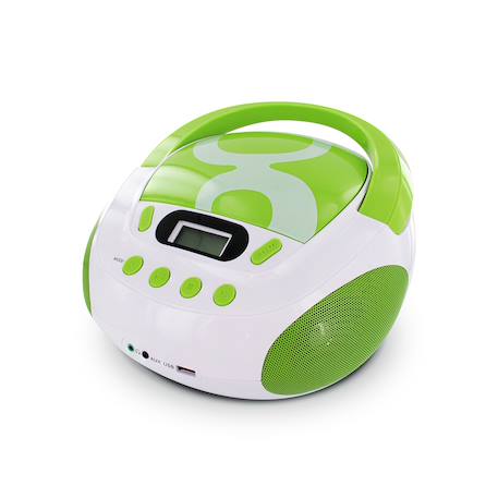 Lecteur cd enfant avec port usb et entrée audio, sortie casque - piles ou secteur Rose+Vert 11 - vertbaudet enfant 
