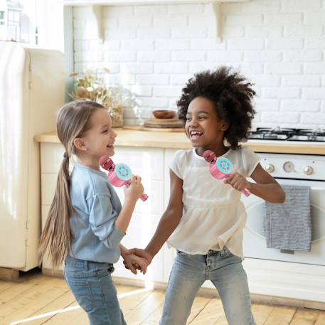 Micro karaoké sans fil bluetooth avec effets vocaux et lumineux Rose+Vert 4 - vertbaudet enfant 