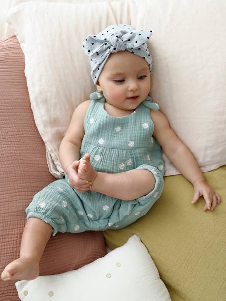Combinaison bébé naissance en gaze de coton beige+blanc+écru+tilleul 15 - vertbaudet enfant 