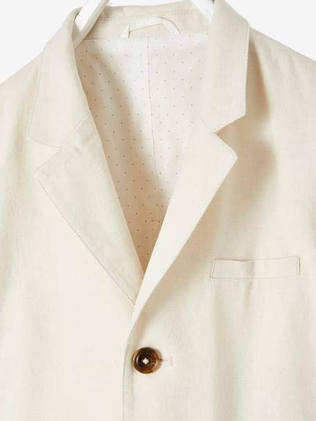 Veste de cérémonie garçon en coton/lin beige clair+gris fondu+marine foncé 3 - vertbaudet enfant 