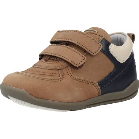 Derby bébé cuir graf Bleu 800+Marron 590 10 - vertbaudet enfant 