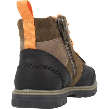 Botte bébé cuir cuir lorcam hike t combi Vert khaki 3 - vertbaudet enfant 