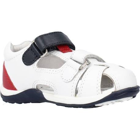 Sandale bébé cuir galileo Blanc 300+Bleu 800 5 - vertbaudet enfant 