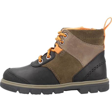 Botte bébé cuir cuir lorcam hike t combi Vert khaki 2 - vertbaudet enfant 