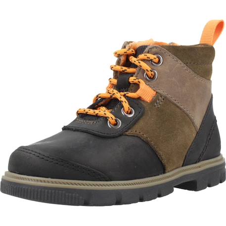 Botte bébé cuir cuir lorcam hike t combi Vert khaki 4 - vertbaudet enfant 